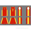 Customized Sportswear Red / Yellow Pro Mesh Sports Uniform